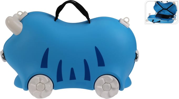 Relaxwonen - Kinderkoffer - Blauw - Op wieltjes - Extra stevig - maximaal 50kg