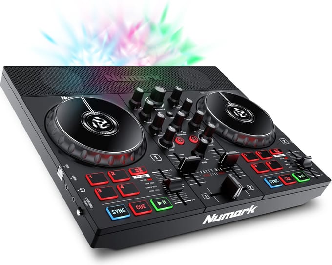 Numark Party Mix Live - DJ-controller / DJ-set met DJ-verlichting, DJ-luidsprekers en DJ-mixer voor Serato DJ Lite