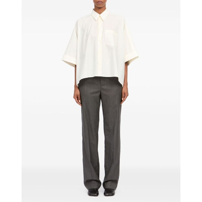 mm6 maison margie shirt witte vrouw mouwen korte
