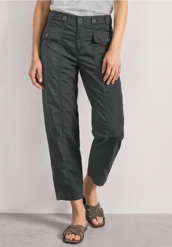 High Waist Barrel Leg Hose im Casual Fit