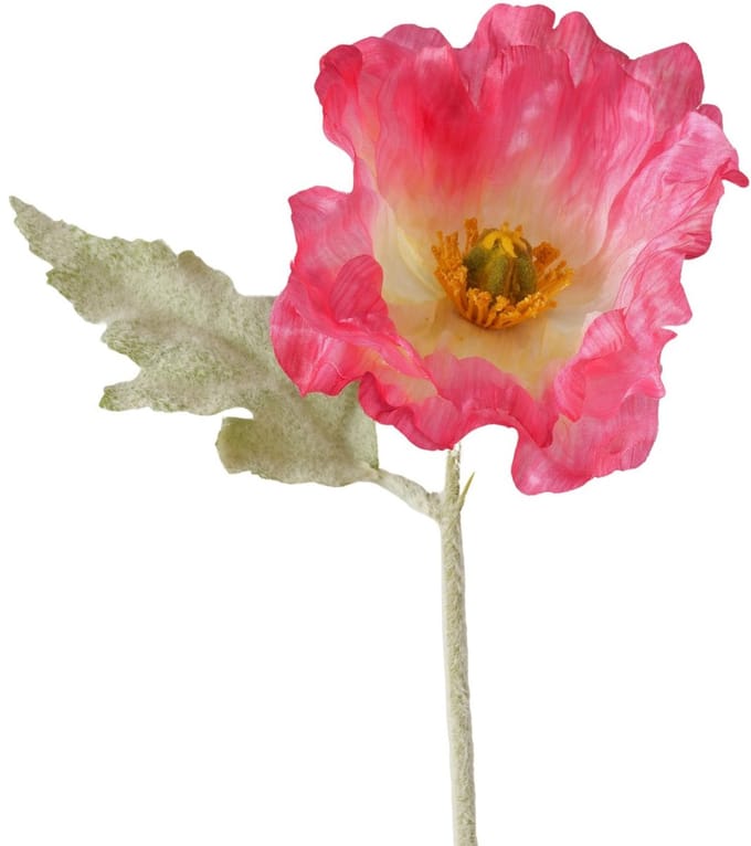 Steelbloem kunstbloem papaver roze 48 cm