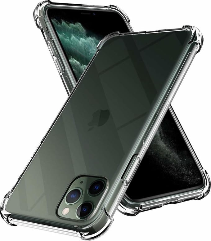 ShieldCase Shock case geschikt voor Apple iPhone 11 Pro Max - schokbestendige case met Extra stevige randen - siliconen materiaal - transparant