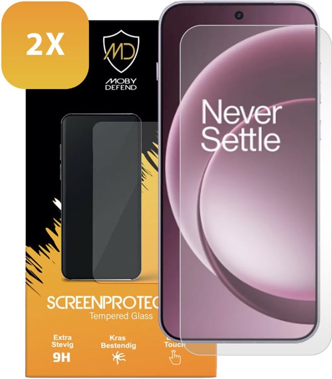 2-Pack MobyDefend Screenprotectors - Geschikt voor OnePlus 15 - Case-Friendly Screensavers - Gehard Glas