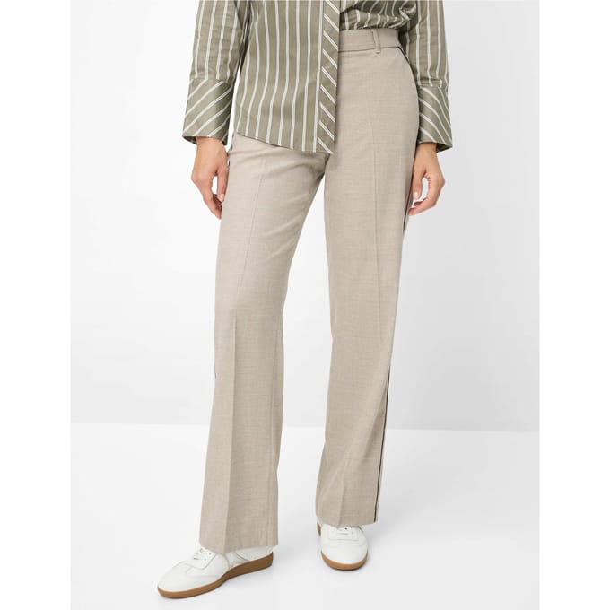 Brax Dames Palazzobroek  Style MAINE STONE, lichtbeige, maat 44