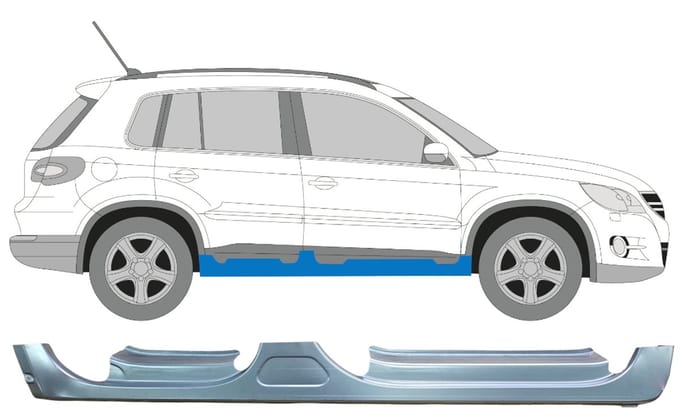 Volledige dorpel voor Volkswagen Tiguan 2007-2016 / Rechts