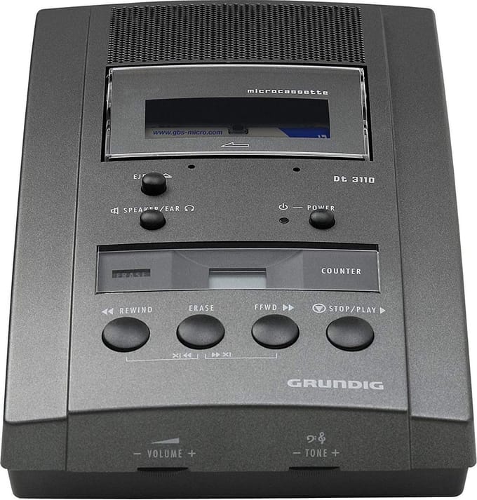 Grundig PFF2600 Stenorette DT3110 - Professioneel opname- en afspeelstation - Microcassette systeem - 1x Microcassette - Netvoeding
