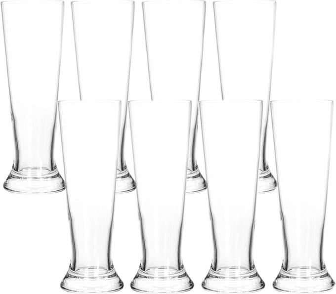 Bierglazen - 8x st - 370 ml - 7 x 20 cm - glas - pilsenerglazen - glazen voor bier