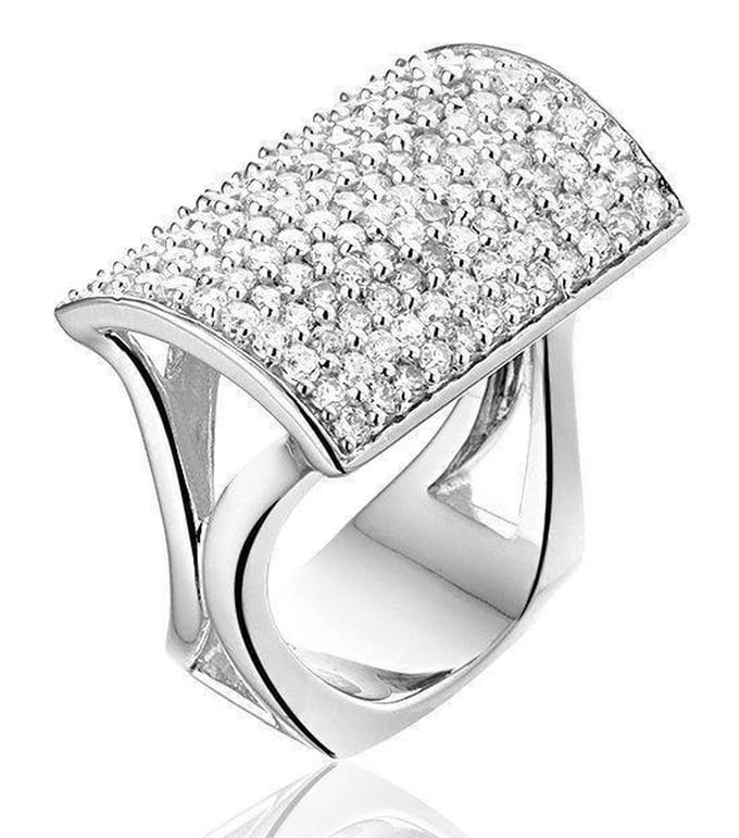 Montebello Ring Salma - 925 Zilver Gerhodineerd - 30mm - Maat 56-17.8m