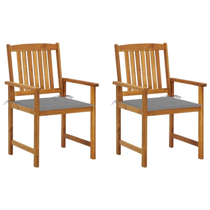 vidaXL - Tuinstoelen - 2 - st - met - kussens - massief - acaciahout