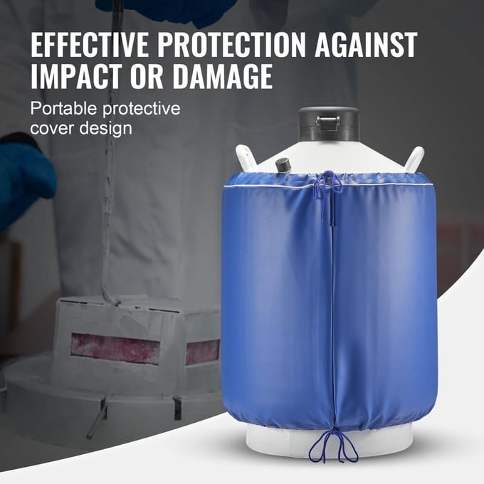 Réservoir d'azote liquide 30 L Alliage d'aluminium Contenant LN2 Dewar 6 Canisters
