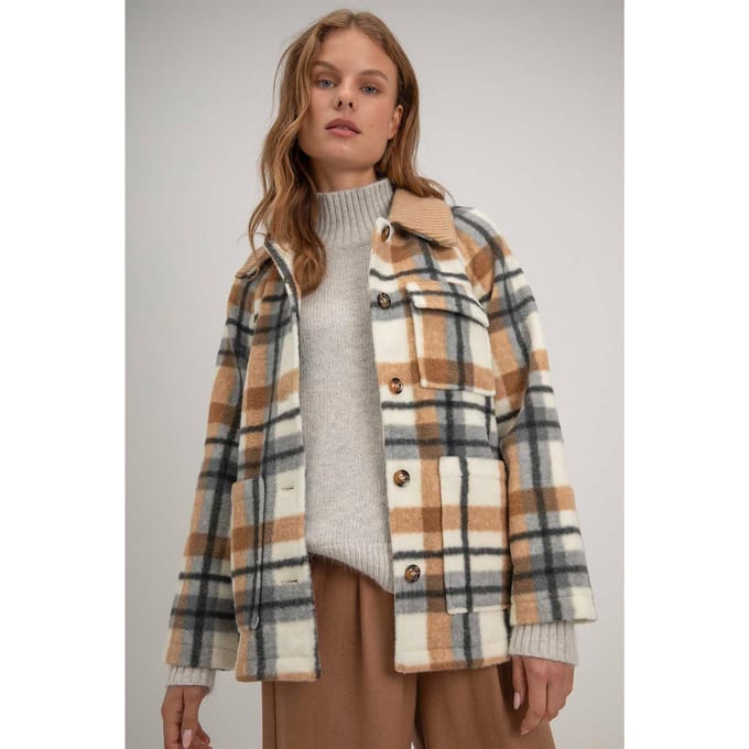 Josephine & Co Sean Jacket Sand Check Taglia: 44 | Sovracamicie Outlet | Donna | Marrone