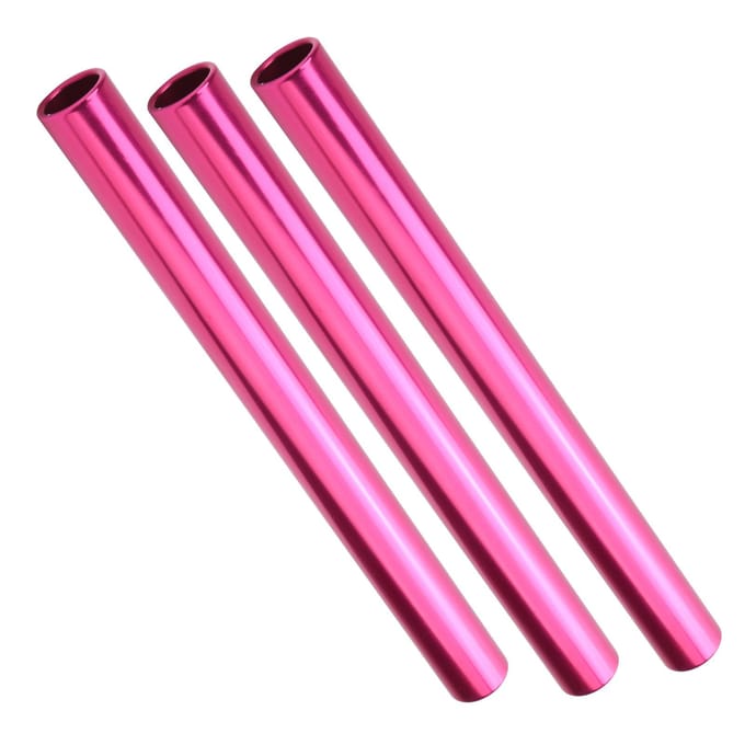 3pcs Relais Bâton Alliage d'Aluminium Athlétisme Course Bâton Accessoires de Jeu SportifRose white