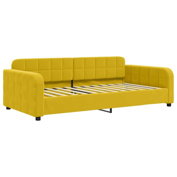 vidaXL - Slaapbank - met - matras - 100x200 - cm - fluweel - geel