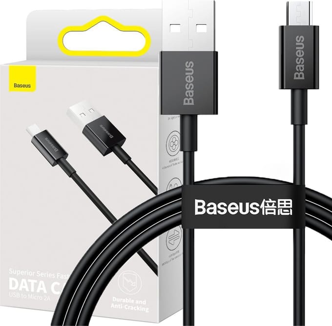 Baseus - Superior - kabel USB - micro USB kabel voor snel opladen 2A 1m zwart - (CAMYS-01)