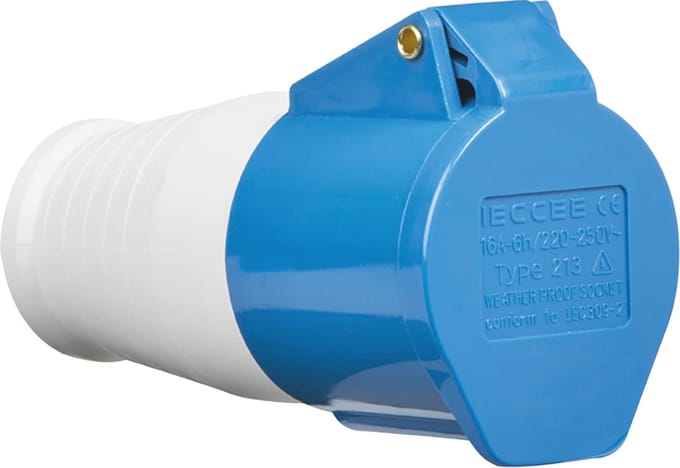 IP44 Aansluiting 2P+E, 240V, Blauw - 16A