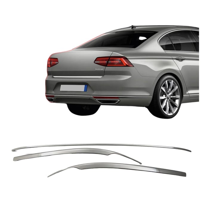 Chromen bumperstrips voor Volkswagen Passat B8 Sedan 4D van 2015 tot 2019