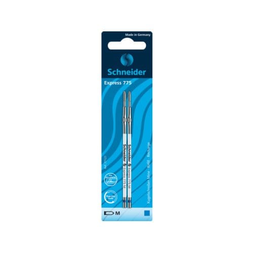 Schneider balpenvulling - Express 775 - penpunt M - blauw - 2 stuks op blister - S-77121