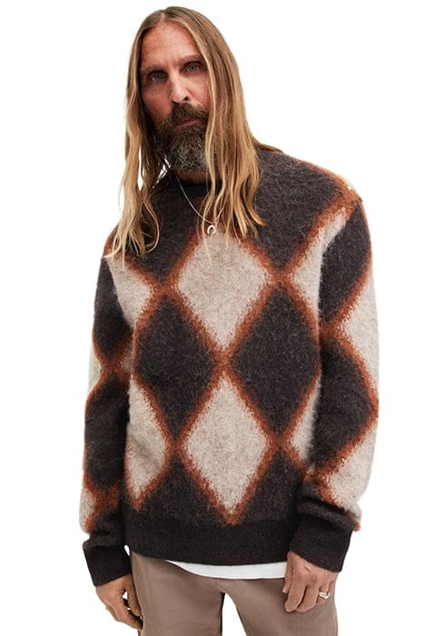 AllSaints Viper Crew Bitter Brown Taglia: XXL | Maglioni a maglia Outlet | Uomo | Marrone