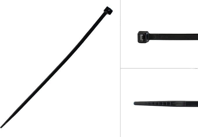 Wovar Tyraps Zwart 200 x 4.8 mm | 100 stuks