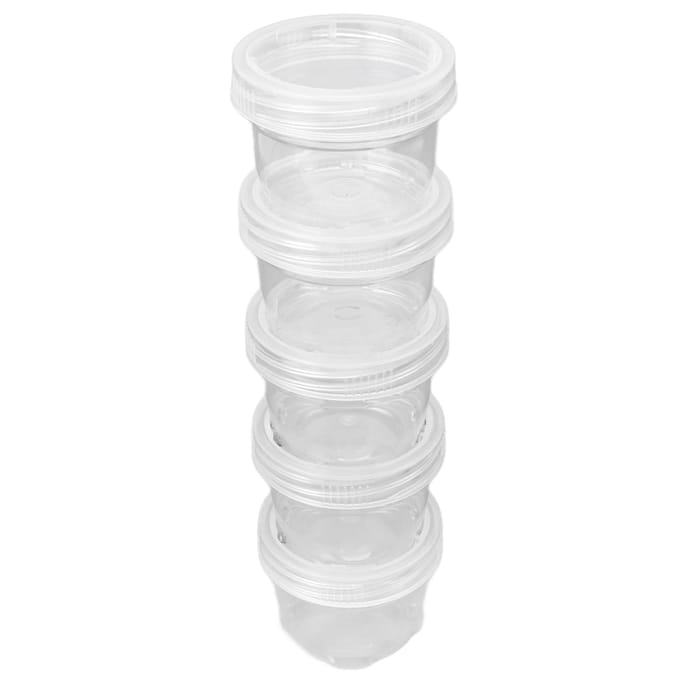 5 STuks Draagbare Sausfles Saladedressing Container Herbruikbaar Plastic Kleine Kruidenbakjes Set met L(for 6.5-9kg) wit