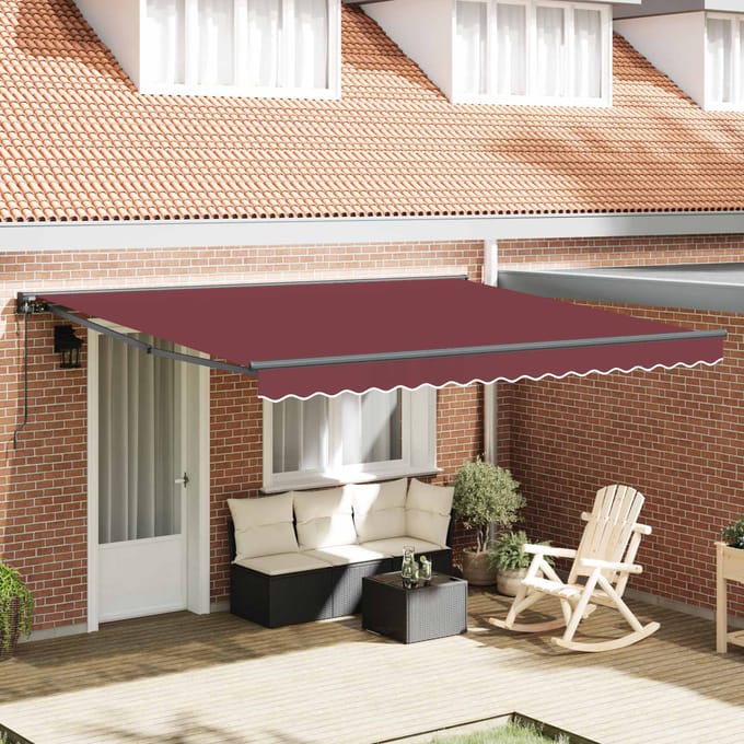 vidaXL Zijde Frame Bordeauxrood 400 × 300 cm Polyester met PU-coating