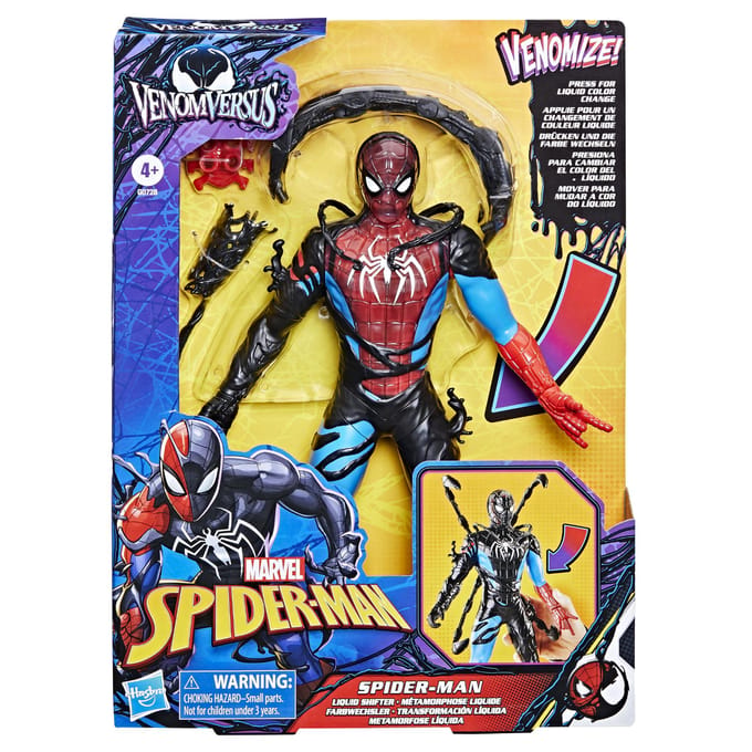 Marvel Spider-Man VenomVersus Spider-Man Liquid Shifter-actiefiguur met accessoires, superheldenspeelgoed van 27 cm voor kinderen vanaf 4 jaar