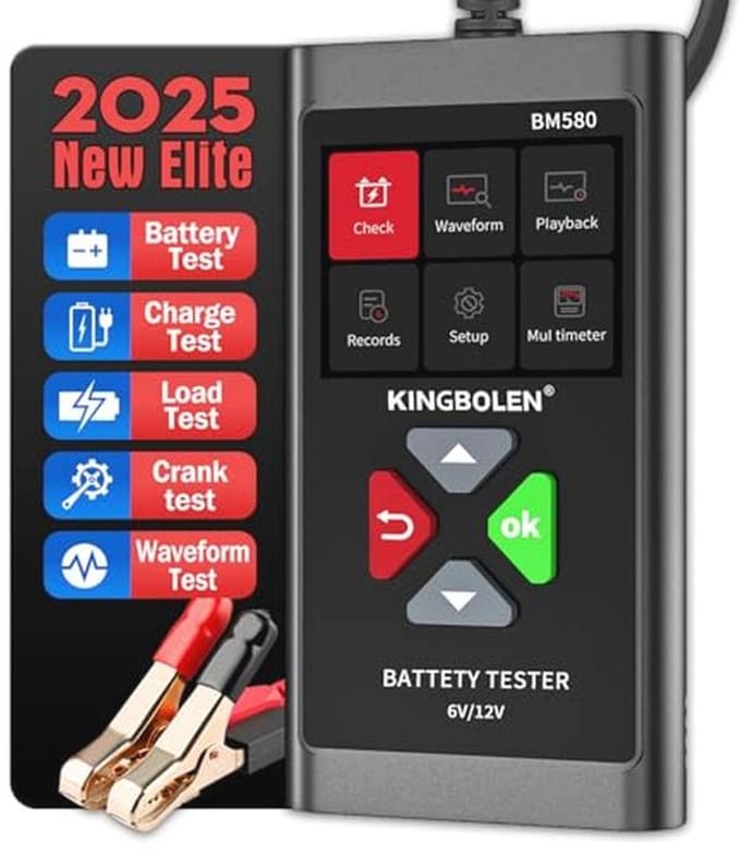 Autobatterietester 12V - 100-2000 CCA Batterietester voor Auto, Motor, ATV, SUV en Boot