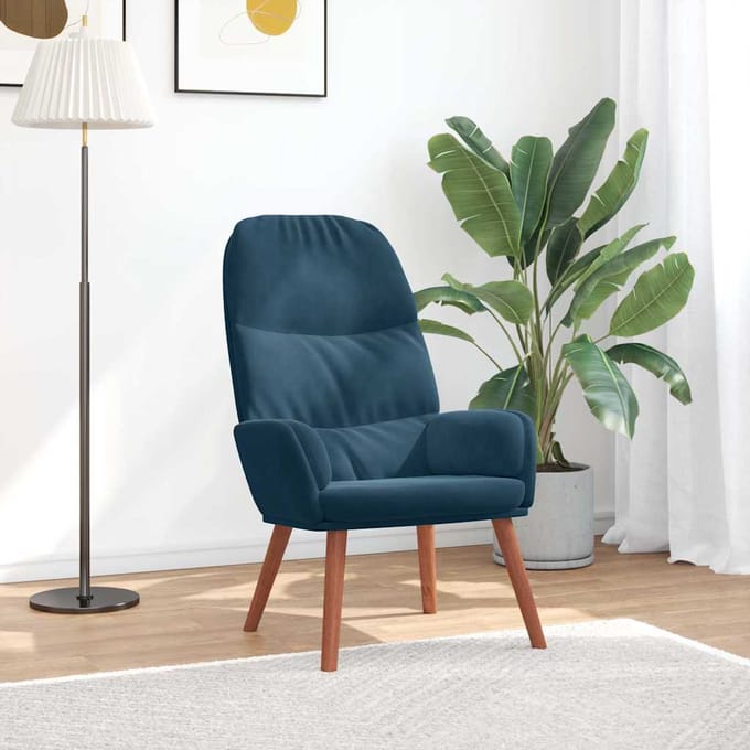 vidaXL - Relaxstoel - fluweel - blauw