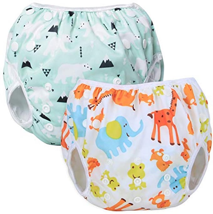 Herbruikbare zwemluier 2-pack voor baby's - comfortabel, wasbaar en verstelbaar