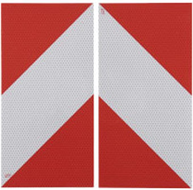 Reflecterend rood wit markeringsbord - magneetfolie - 8 stuks