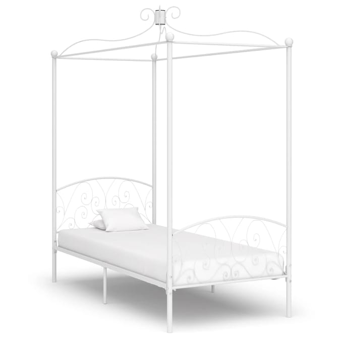 vidaXL - Hemelbedframe - metaal - wit - 100x200 - cm