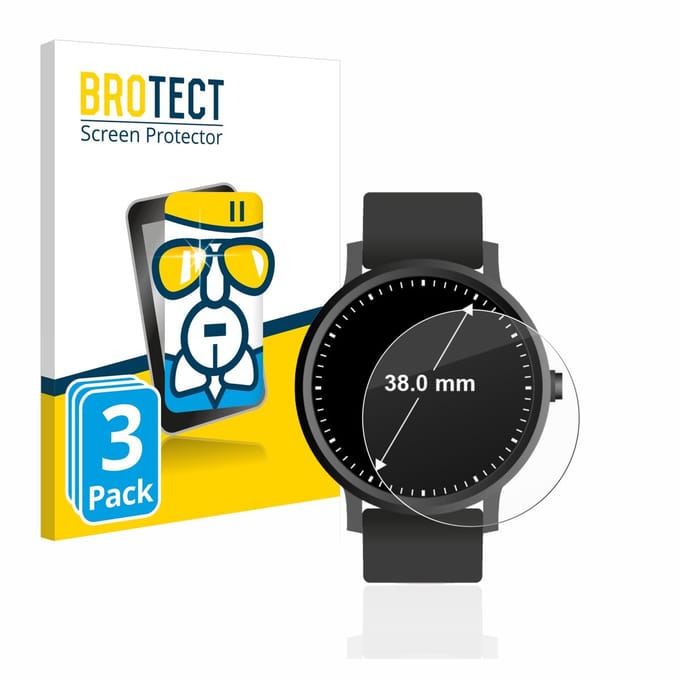 Screenprotector 3 Stuks voor Horloges (Rond, ø: 38 mm) Beschermglas transparant