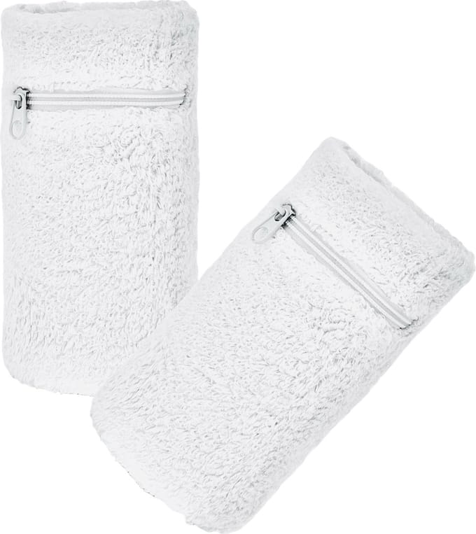 Arowell Premium Polszweetbandjes met Portemonnee en Rits – Wit – 12 x 8 cm – Set van 2