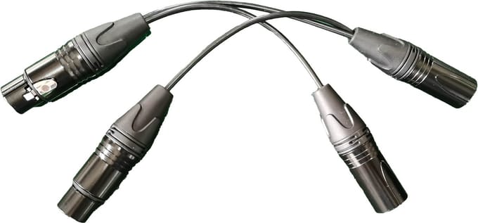 BOS Label - Z Split - 2x Male XLR - 2x Female XLR - Audio splitter - Signaal Splitter - AES Ready 110 ohm