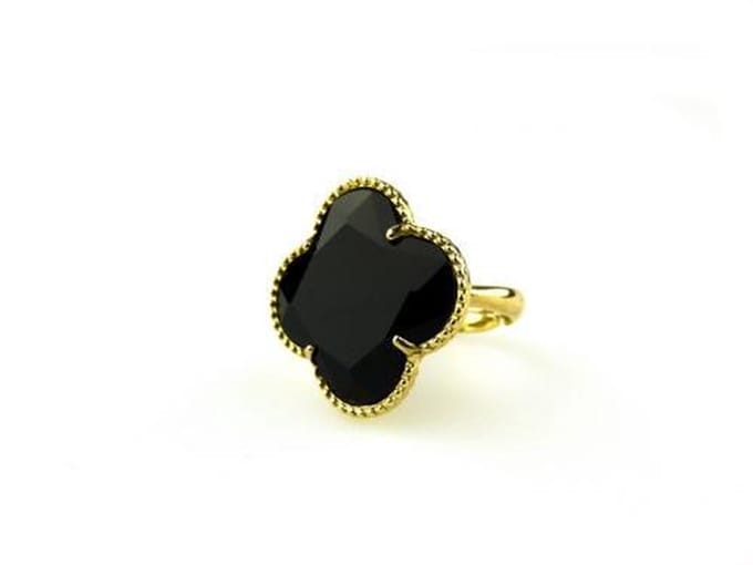 model Fiori ring zilver verguld zwart