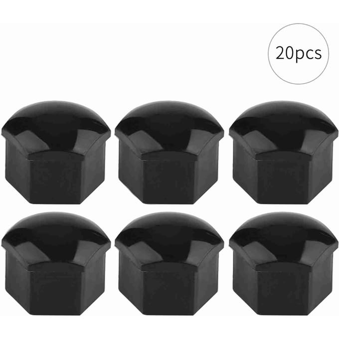 20 stuks 17 mm Moer Auto Wiel Auto Naaf Schroef Bescherming Anti-diefstal Deksel Dop zwart