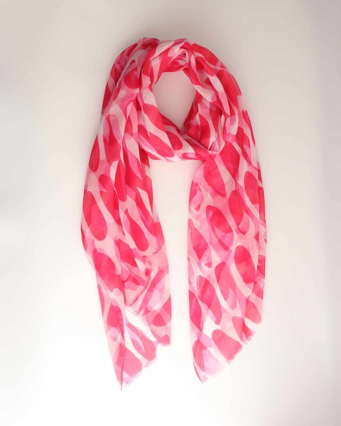 Biba scarf- Accessories Junkie Amsterdam- Dames- Lang- Katoen- Shawl- Gestript- Dun- Roze