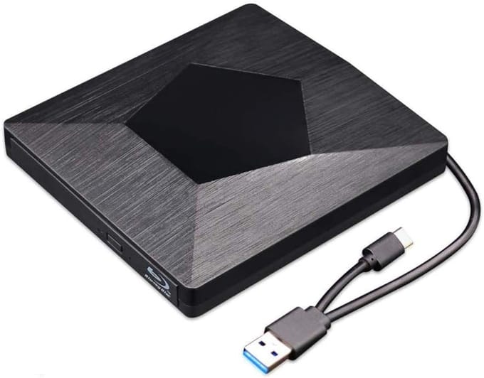 QTTVBTNA - DVD-brander met USB 3.0 & Type-C – Hoge Snelheid, Plug & Play, Compatibel met Windows & macOS