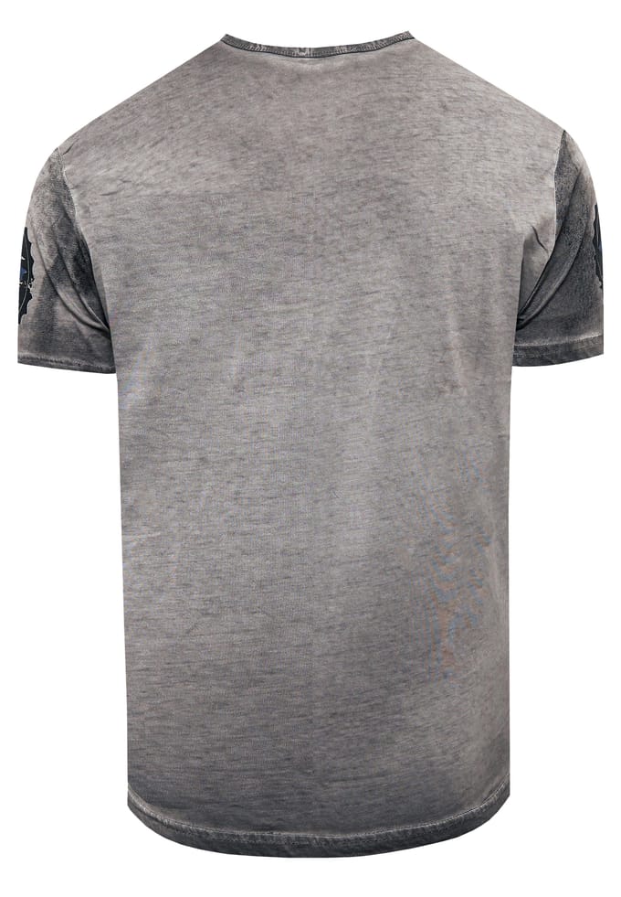 T-shirt met logo-print en knoopsluiting
