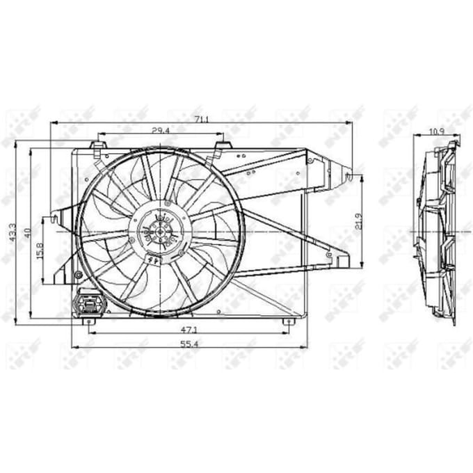 Koelventilatorwiel, motorkoeling NRF 47004