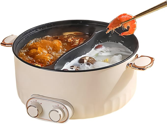 SP® Hotpot - 6L Capaciteit - Hotpot Electrisch - Hotpot Pan - Beige - ‎40cm x 40cm x 25cm