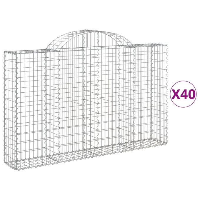 vidaXL Schanskorven 40 st gewelfd 200x30x120/140 cm ijzer