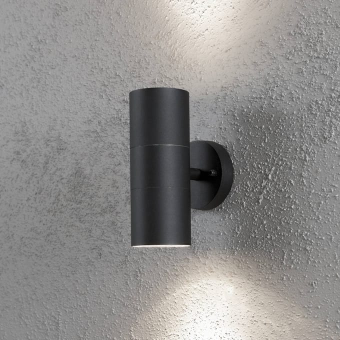 Konstsmide Modena - Wandspot twin XL 20cm - 230V - GU10 - matzwart