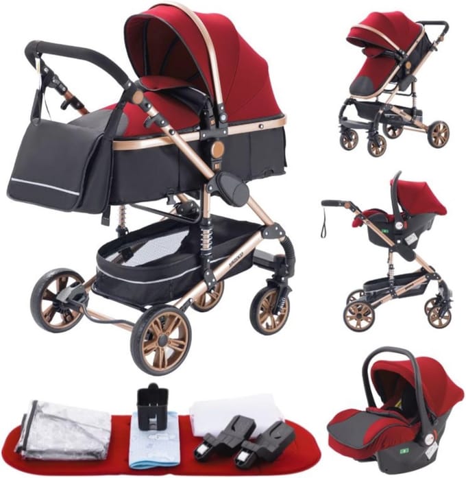 3-in-1 Kinderwagen Met Zitaccessoires - Multifunctionele Wandelwagen Tot 25 Kg