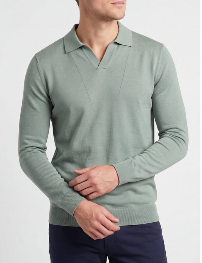 Born With Appetite polo lange mouw groen
