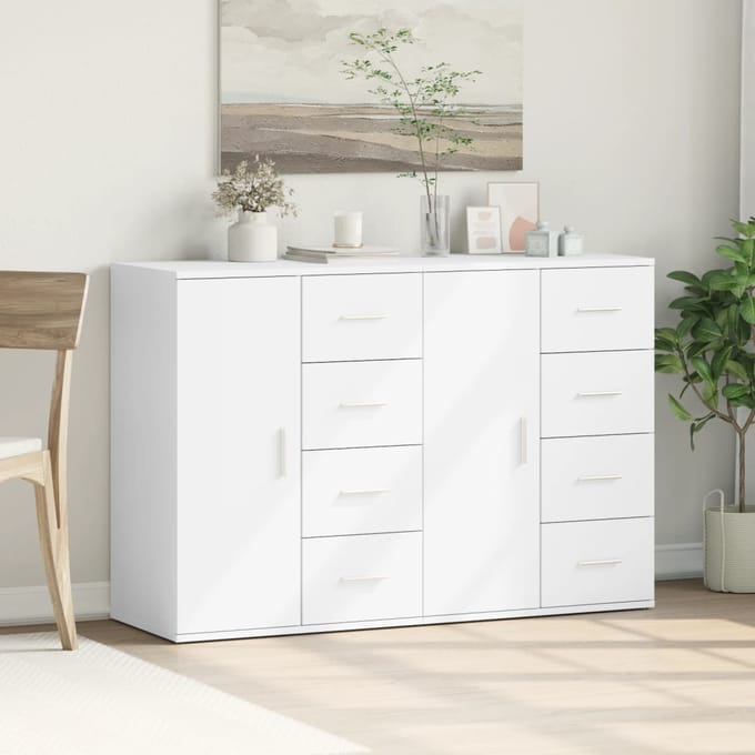 vidaXL - Dressoirs - 2 - st - 59x39x80 - cm - bewerkt - hout - wit
