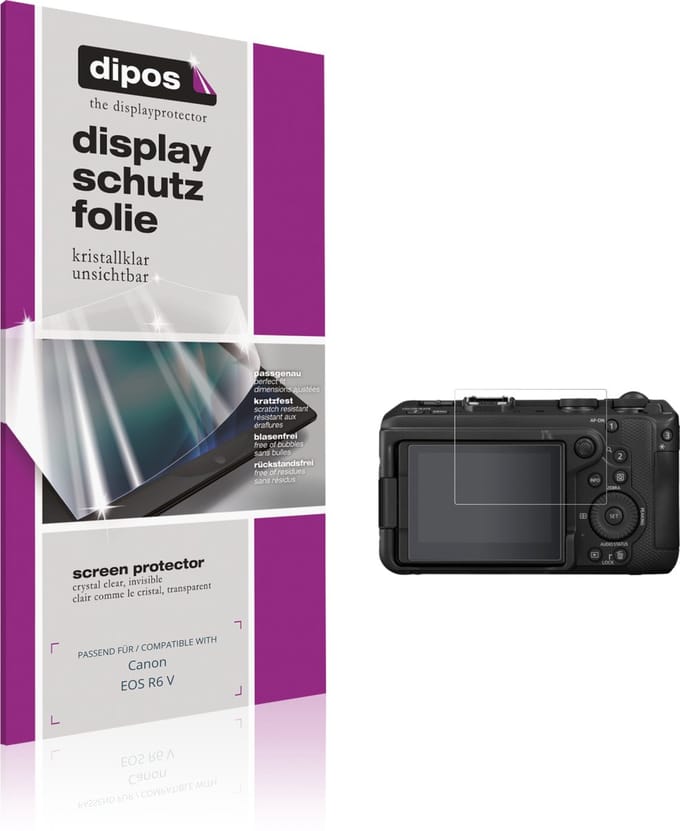 dipos – 4x Beschermfolie geschikt voor Canon EOS R6 V | Krasbestendige & heldere Screenprotector Ultra-Thin