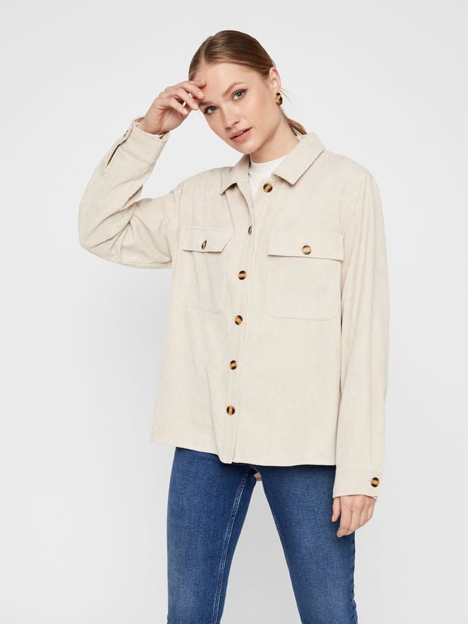 PIECES - PCEFFI LS CORDUROY SHIRT WVN NOOS BC - Dames - Blouses