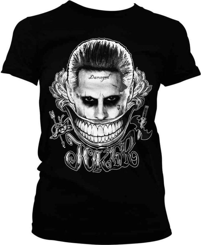 DC Comics Suicide Squad Dames Tshirt -M- Joker Damaged Zwart