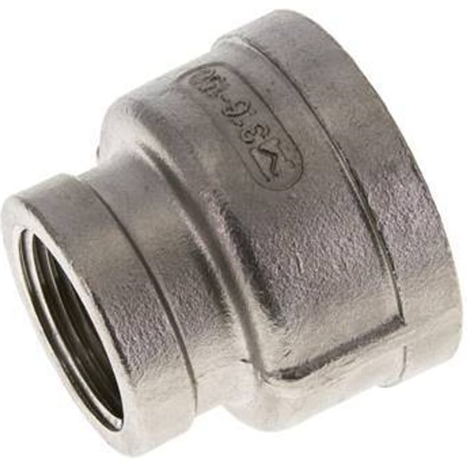 1 1/2'' NPT x 1'' NPT RVS Ronde Sok 16 Bar